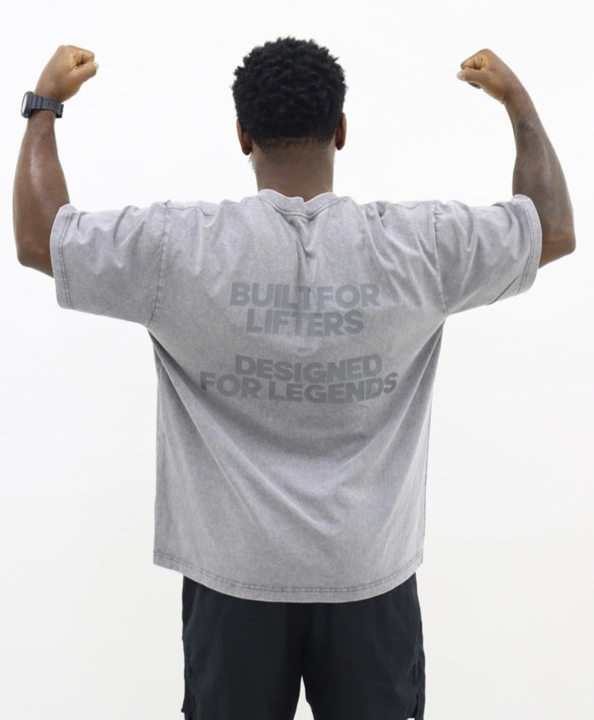 "BFL-DFL" Oversized Washed T-Shirt GREY